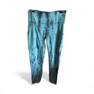 Lululemon Invigorate High-Rise Tight 25" in the Wash Teal Tie Dye Leggings Gym
